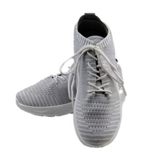 Harmony Balance Jovial Light Gray Fabric Upper Lace Up Ankle  Wedge Heel Sneaker